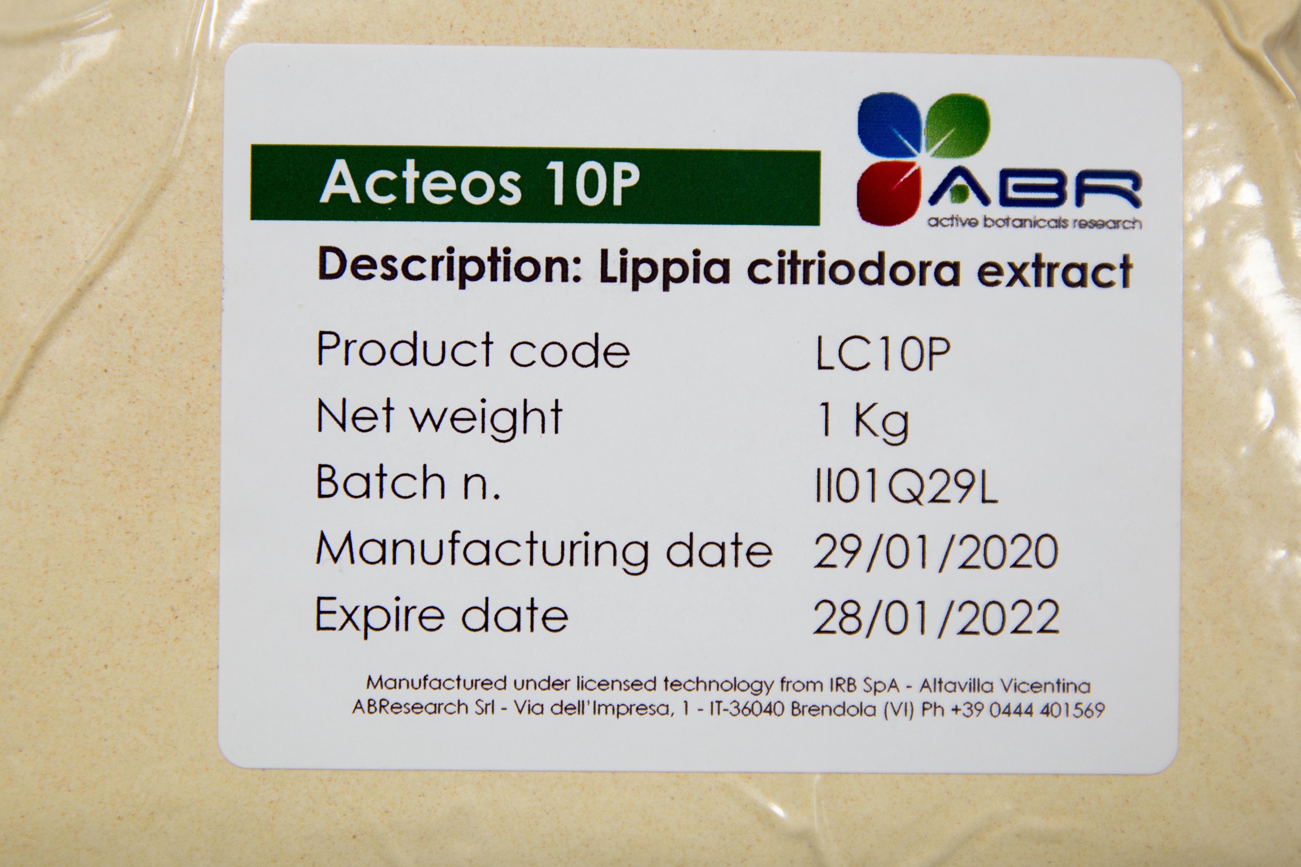 ACTEOS 10P - Lippia citriodora cell culture extract